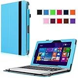 Fintie ASUS Transformer Book T200TA Case - Folio Premium Vegan Leather Keyboard Stand Cover for ASUS Transformer Book 12-Inch T200TA 2-in-1 Detachable Touchscreen Laptop, Blue