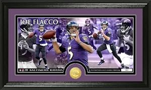 Joe Flacco Baltimore Ravens Bronze Coin Panoramic Photo Mint