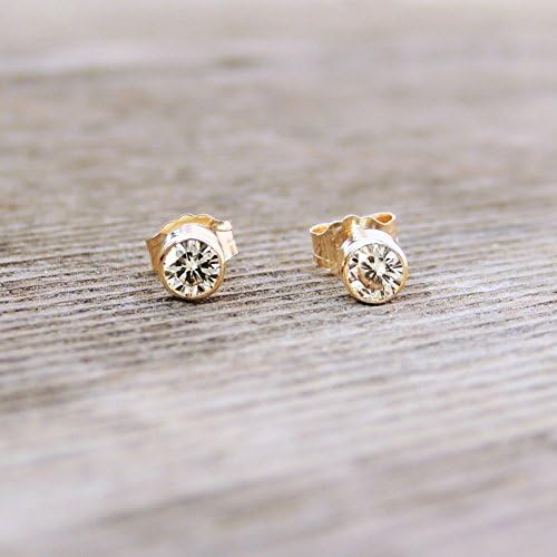 Moissanite Stud Earrings- in Sterling Silver, or 14k White, Yellow or Rose Gold