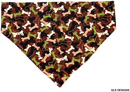 Over Collar, Reversible Dog Bandana, Bones, Paws, Camouflage, Military, Bell Art Designs, DCL0463
