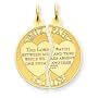 Mizpah Coin Charm 14kt Yellow Gold.14k 18" Gold Plated Steel Chain