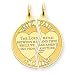 Mizpah Coin Charm 14kt Yellow Gold