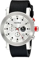 red line Men's RL-18101VD-02 Compressor Chronograph Silver Dial Black Silicone Watch