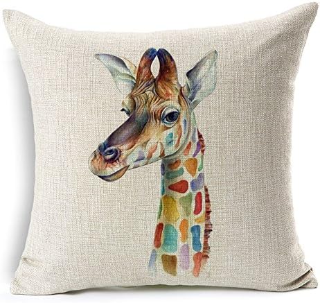 LOHOME New Beautiful Animal head 18 X 18 Inch Cotton Linen Decorative Throw Cushion Cover / Pillow Sham