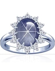 Platinum Oval Cut Blue Sapphire Fana Designer Ring