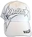Dallas Adjustable Bent Brim Baseball Cap with Stripes on Bill (White w/Star on Side)