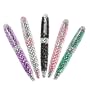 5 Mixed Color Crystal Rhinestone Roller Ball Pens (4" inch)