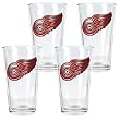 Detroit Red Wings 4pc Pint Ale Glass Set NHL Hockey