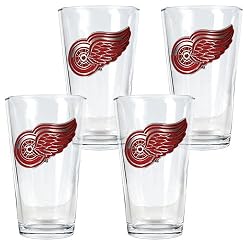 Detroit Red Wings 4pc Pint Ale Glass Set NHL Hockey