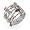Eve's Addiction Designer Inspired Pastel CZ Sterling Silver Cable Ring, 5