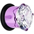 1/2" Cz Purple Electro Titanium Tunnel Plug
