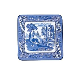 Spode Blue Italian 4-Inch Square Coasters, Set of 6 by Spode