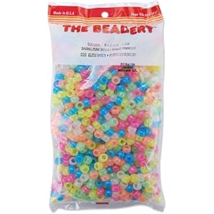 Pony-Beads-6x9mm-900-Pkg-Glow-Multi