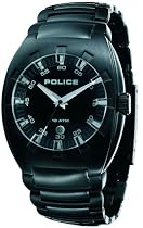 Police 'Alert' Gents Black IP Bracelet Watch With Black Dial