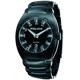Police 'Alert' Gents Black IP Bracelet Watch With Black Dial