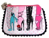 Femme Fatale Scallop Coin Purse with Sexy Shoes Print
