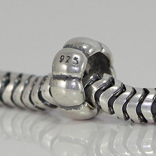 Cute 925 Sterling Silver Charm Spacer Continuity Spacer Bead for All Charm Bracelet Necklace Women Birthday Gift Compatible with Pandora EC263