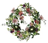 Melrose Wild Flower Wreath with Bird Nest's and Eggs, 22-Inch Diameter