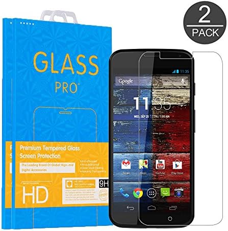 Glass Screen Protector for Moto X (1st Gen.), PENJOY MG-3 (2-Pack) Bubble Free Anti-Scratch Premium Tempered Glass Ultra Thin Crystal 2.5D Edge 9H Hardness Quality Screen Film (Retail Package)