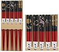 Bamboo Chopsticks Gift Set Wave Design (Scenery Red Color)