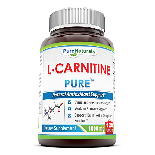 Pure Naturals L-Carnitine Double Potency Tablets, 1000 Mg, 120 Count