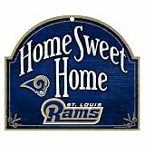 NFL St. Louis Rams 10-by-11 inch Wood "Home Sweet Home" Sign