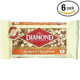 Diamond Hazelnuts, Chopped, 8-Ounce Bags (Pack of 6)