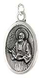 Sterling Silver St. Jude Medal 15/16' X 5/8' (24 mm X 16 mm).