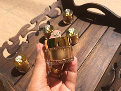 5 Gold Empty Jar Pot Container Refill Cream Lotion Cosmetic Make up Tester 5g.