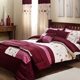Catherine Lansfield Charlotte King Size Red Duvet Cover Quilt Set