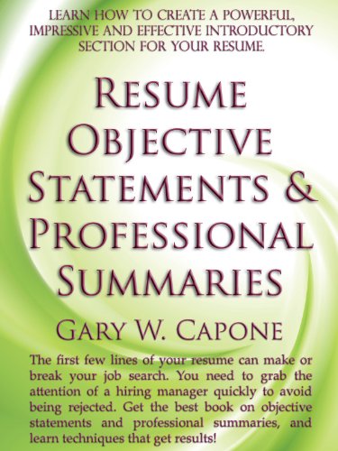resume objective