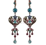 Victorian Earrings Heart Topaz Blue