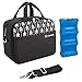 Lekebaby Breast Milk Cooler Bag with Contoured Ice Pack Fits 6 Breastmilk Baby Bottles Baby Bottle Cooler Bag for Nursing Mothers, Black