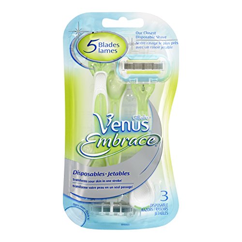 Gillette venus embrace 5 blade disposable women s razor  3 count …