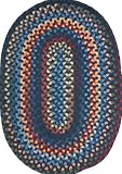 Robin Rugs Colorado Braided 5 x 8 Oval navy royal Area Rug