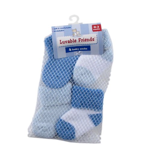 51IFE1osMBL 6 Pack Newborn Socks in Reusable Washbag BlueRed