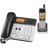 AT&T TL76108 5.8GHz TWO-LINE Digital Corded/Cordless Answering System (Titanium and Metallic Charcoal)