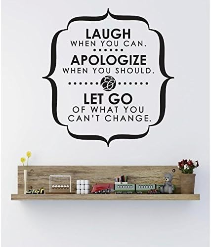 Small Wine sticker Vinyl Wall Sticker: Laugh Apologize Let Go Image Quote Bedroom Bathroom Living Room Picture Art Peel; Stick Mural Size: 12X18 Inches