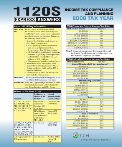 Save 1120S Express Answers for the 2008 Tax Year best buy