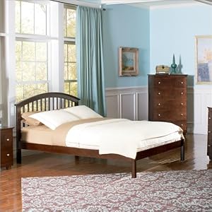 Full Atlantic Furniture Studio Richmond Platform Bed with Open Footrail in Antique Walnut