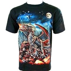 'DRAGON/ DRACHEN' T-SHIRT von ROCK CHANG Schwarz Noir Black Gr XXL