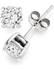 1 1/2 Carat IGI Certified Round Brilliant Cut Diamond Stud Earrings White Gold 4 Prong Push Back (I-J Color I1-I2 Clarity)