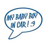 My baby boy in car カッティングステッカー ブルー 青