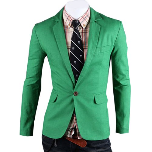 Fashion Mens Spring Slim Fit Blazer Stylish One Button Outerwear