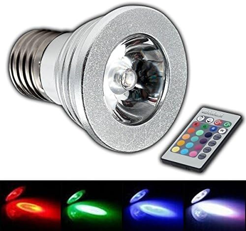 Yongchengg E27 RGB LED 4 Watts - color changing light bulb 4 Watt with remote control color light lamp spotlight bulbs Spot [Energy Class A +]