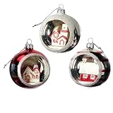 Seasons of Cannon Falls - Merry Holidays - House Diorama Christmas Ornament Set of 3