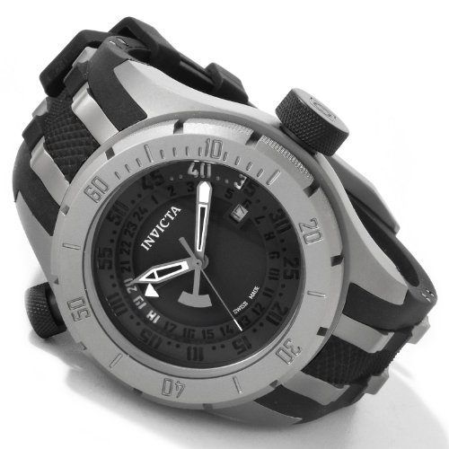 Invicta Men's 0224 Force Collection Black Dial Grey Titanium and Black Rubber Watch