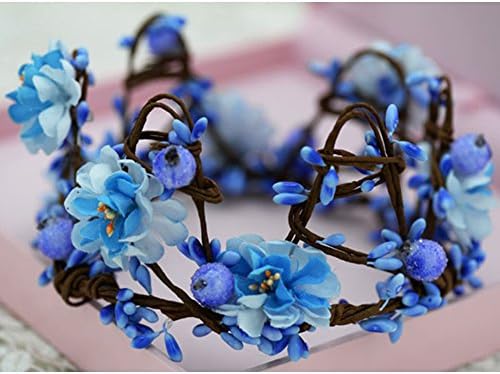 The Bride Adorn Article Female Simulation Wreath Crown Crown Headdress(Blue)