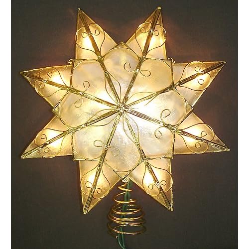 lighted capris shell gold star christmas tree topper