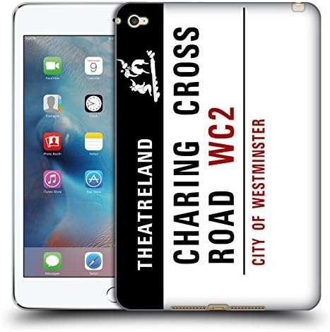 Official London Street Signs Charing Cross Road Black Theatreland Soft Gel Case for Apple iPad mini 4